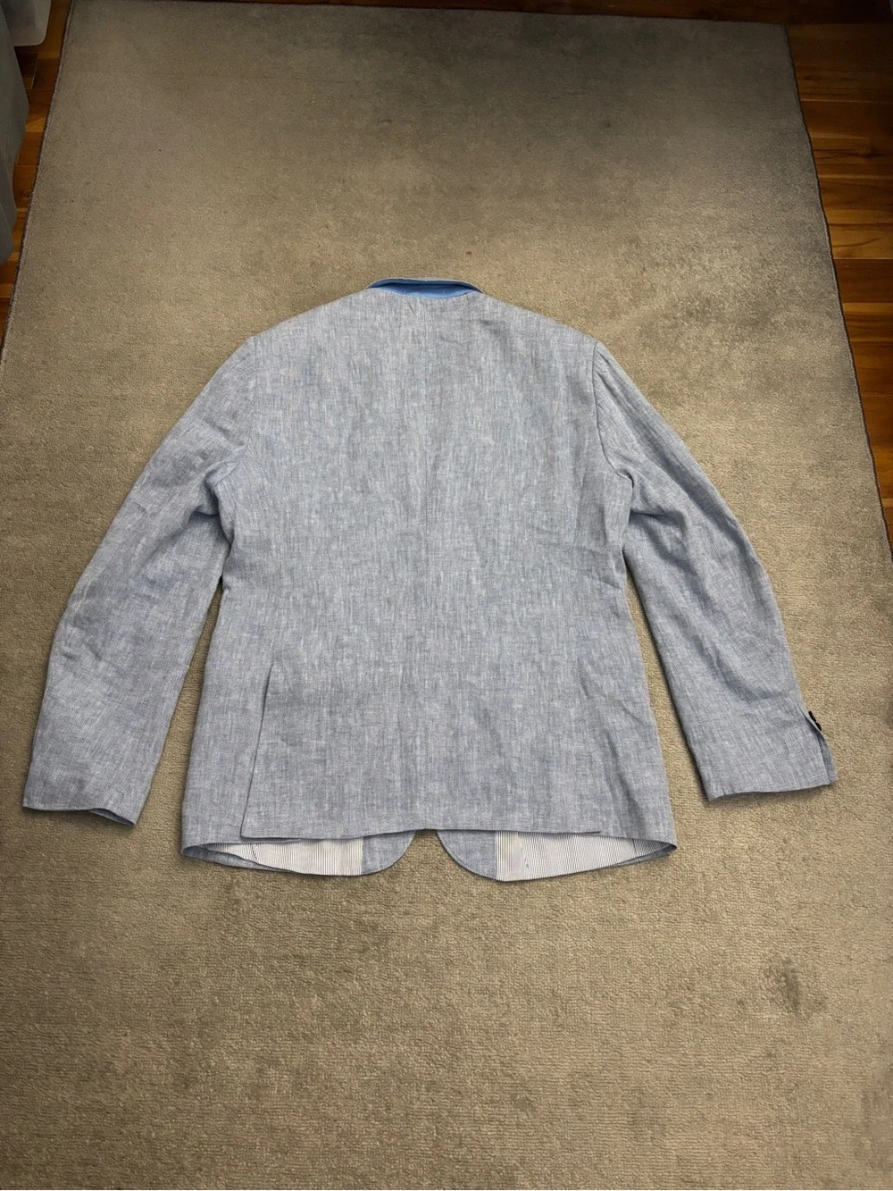 7 Diamonds Herringbone Two Button Blazer Sport Coat Light Blue Men’s